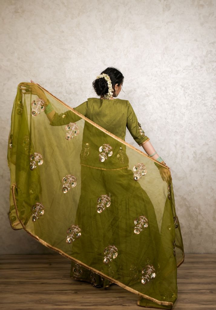 Mita Green Sharara Set