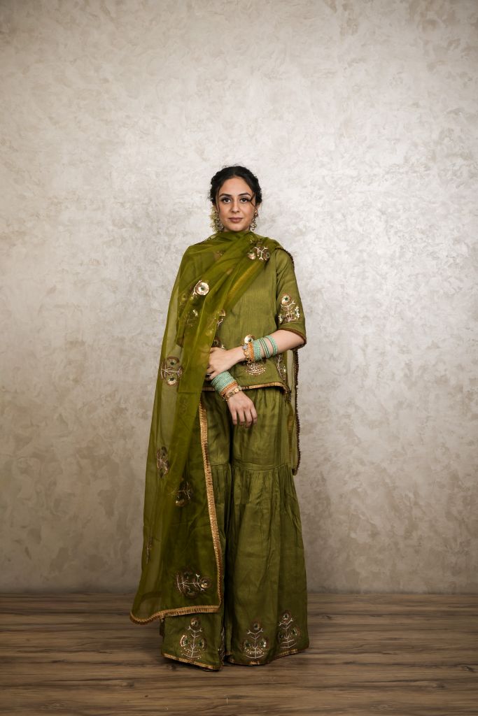 Mita Green Sharara Set