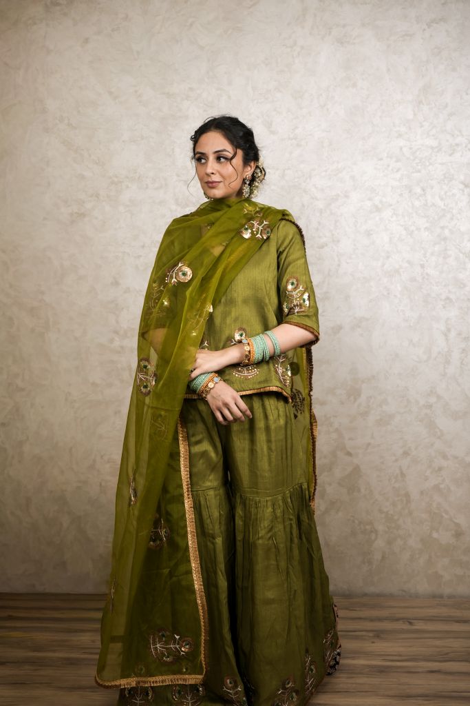 Mita Green Sharara Set