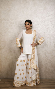 Afroz White Sharara set 1