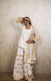 Afroz White Sharara set 2