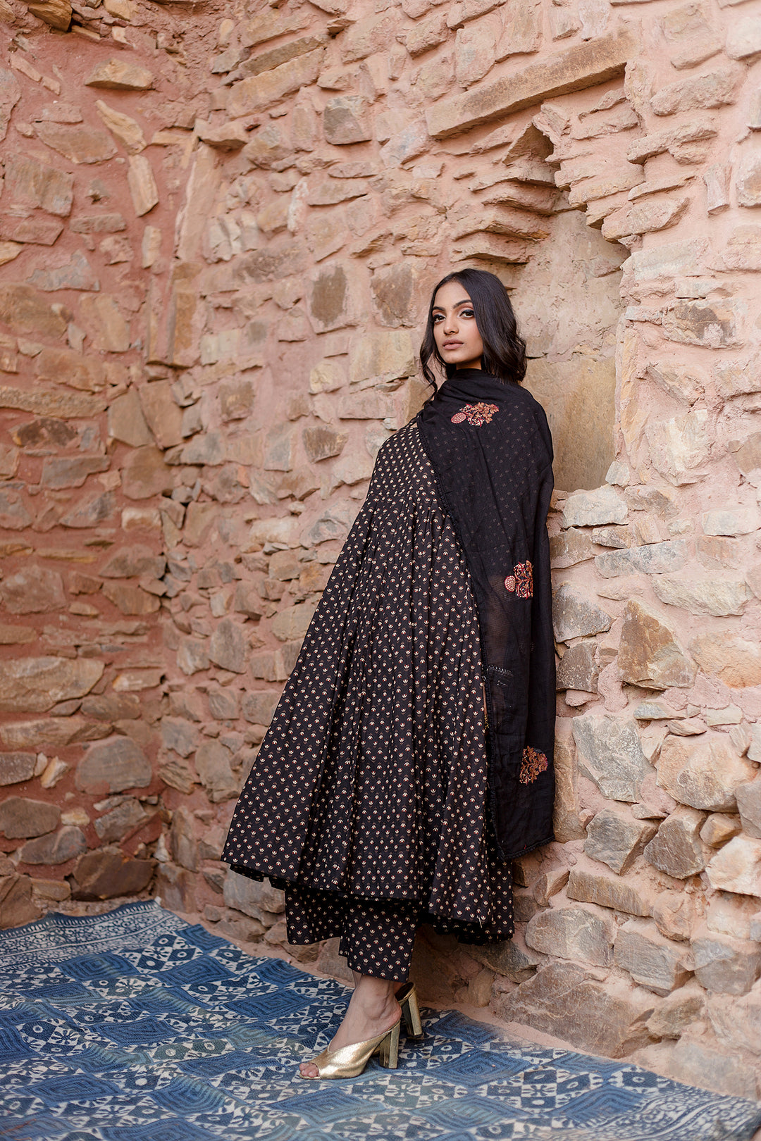 Padma Black Anarkali Set