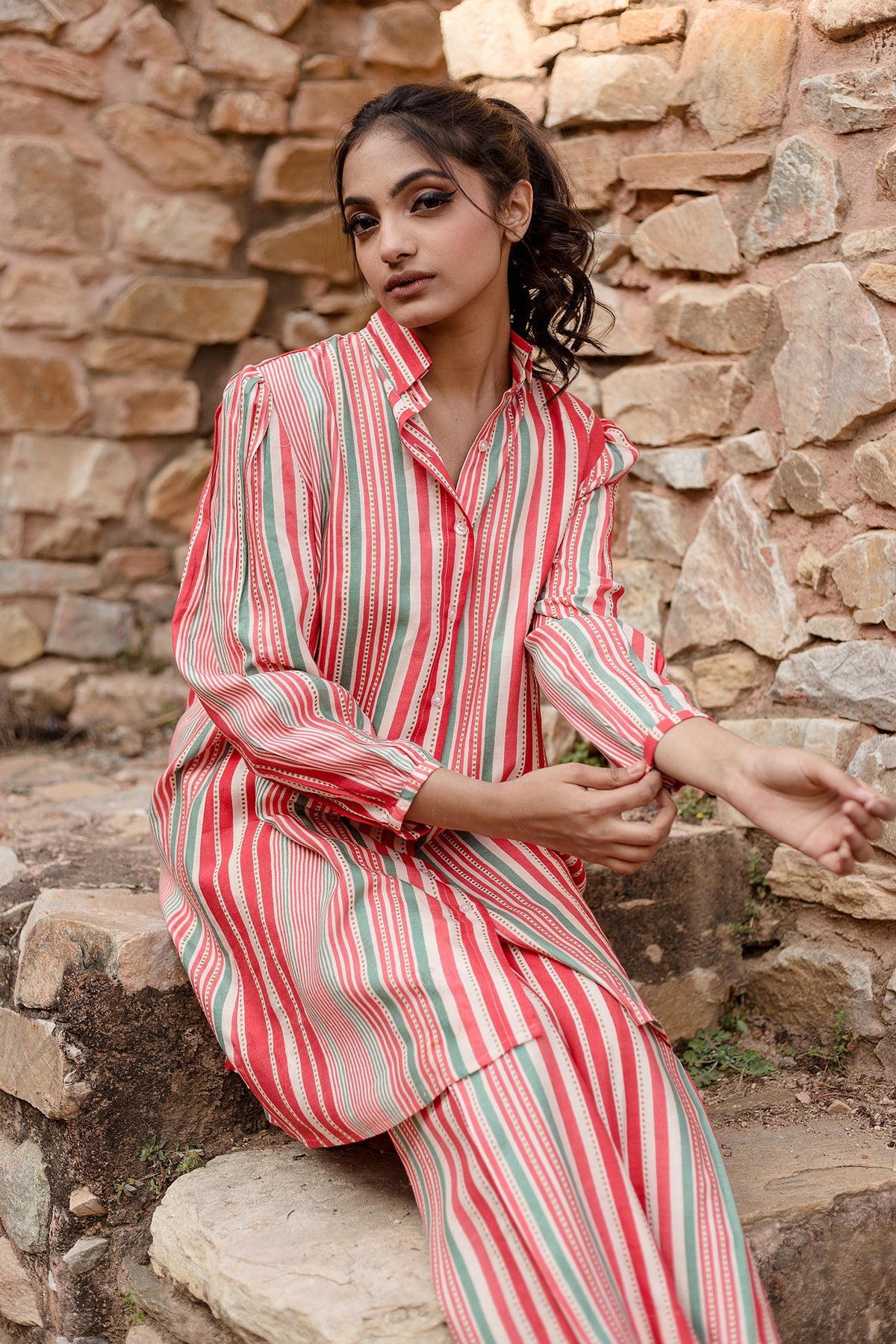 Esha Red Co-Ord Set Gulabo Jaipur