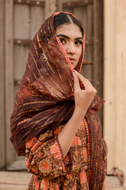 Prital Taari Brown Anarkali Set Gulabo Jaipur
