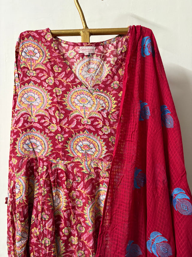 ACACIA RED ANARKALI SET