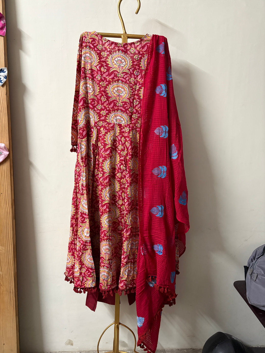ACACIA RED ANARKALI SET