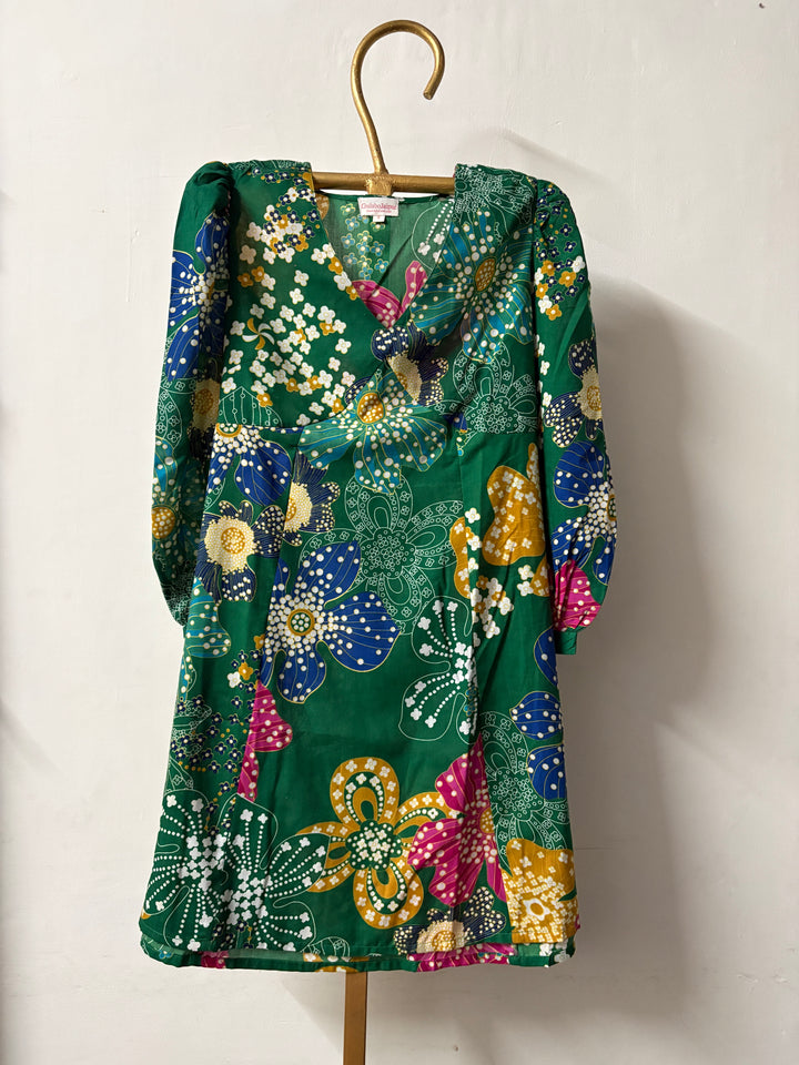 GREEN MULTICOLOR DRESS