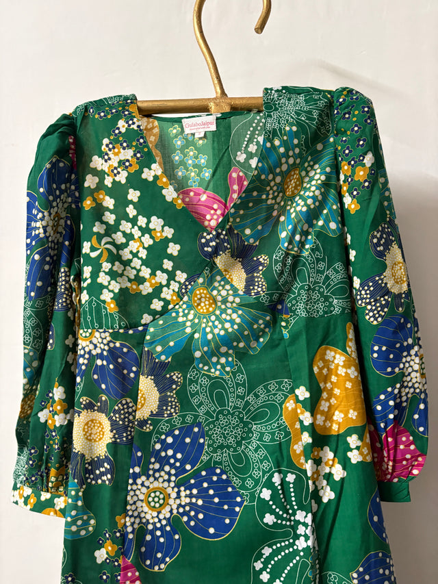 GREEN MULTICOLOR DRESS