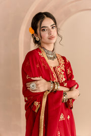 Georgette Straight Gotta Patti Detailing With Dupatta Shama Maroon Kurta Set 3
