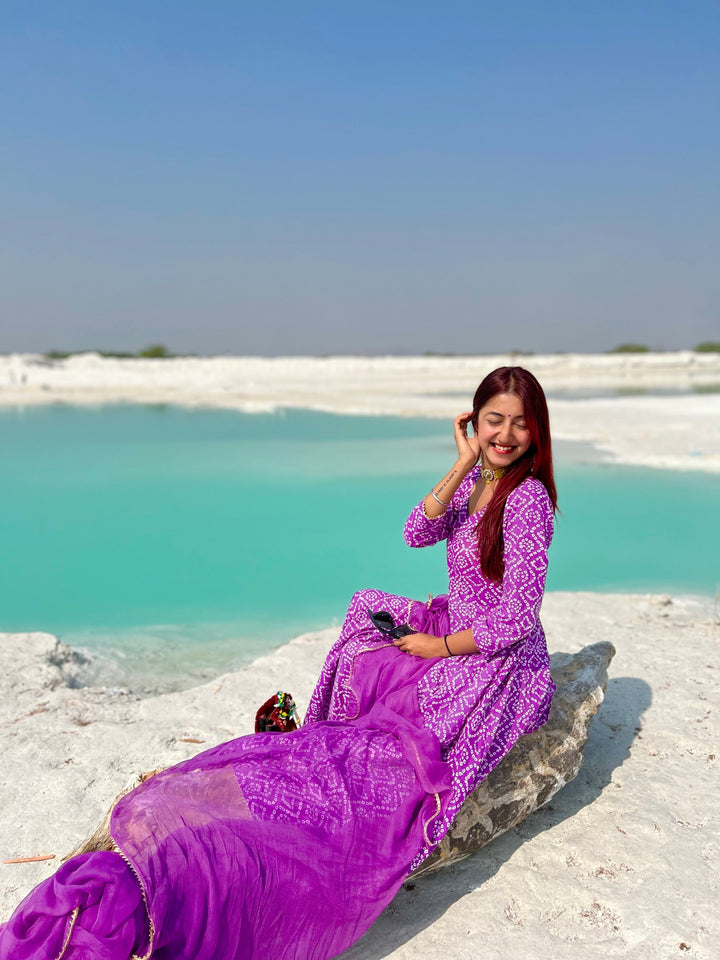 Baruni Purple Anarkali Set