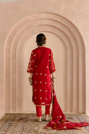 Georgette Straight Gotta Patti Detailing With Dupatta Shama Maroon Kurta Set 7