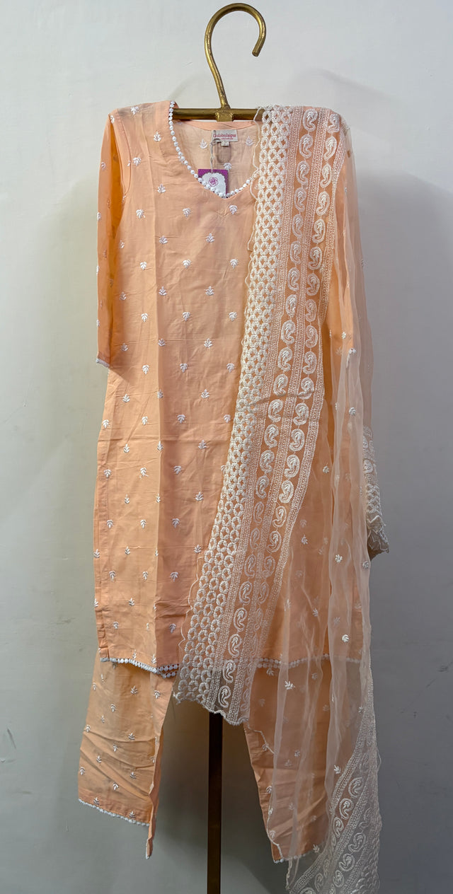 HAIRAT PEACH STRAIGHT SET