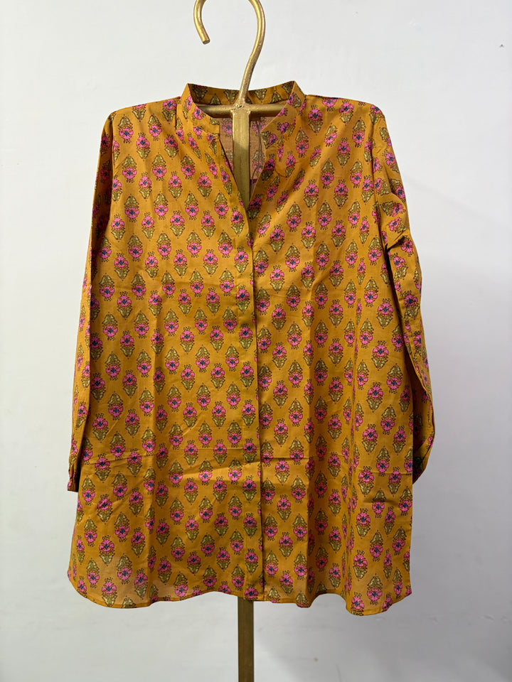 KIYA YELLOW PUFF SLEEVES TOP