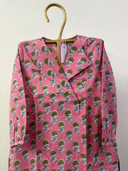 PINK GREEN FLOWER KURTA 3