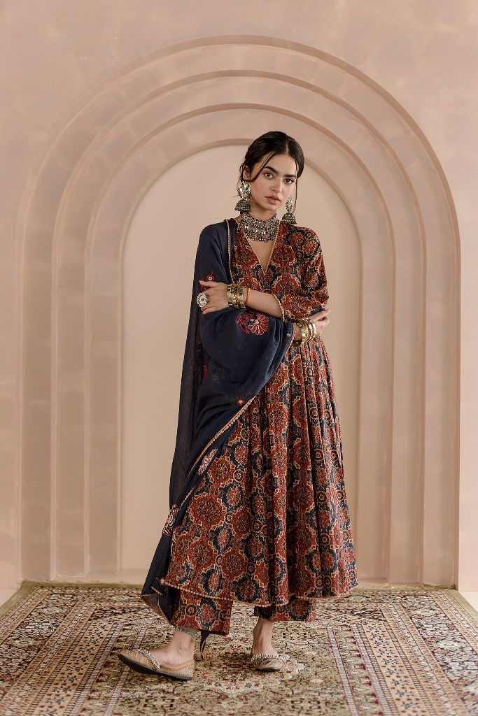 Shaila Indigo  Anarkali Set