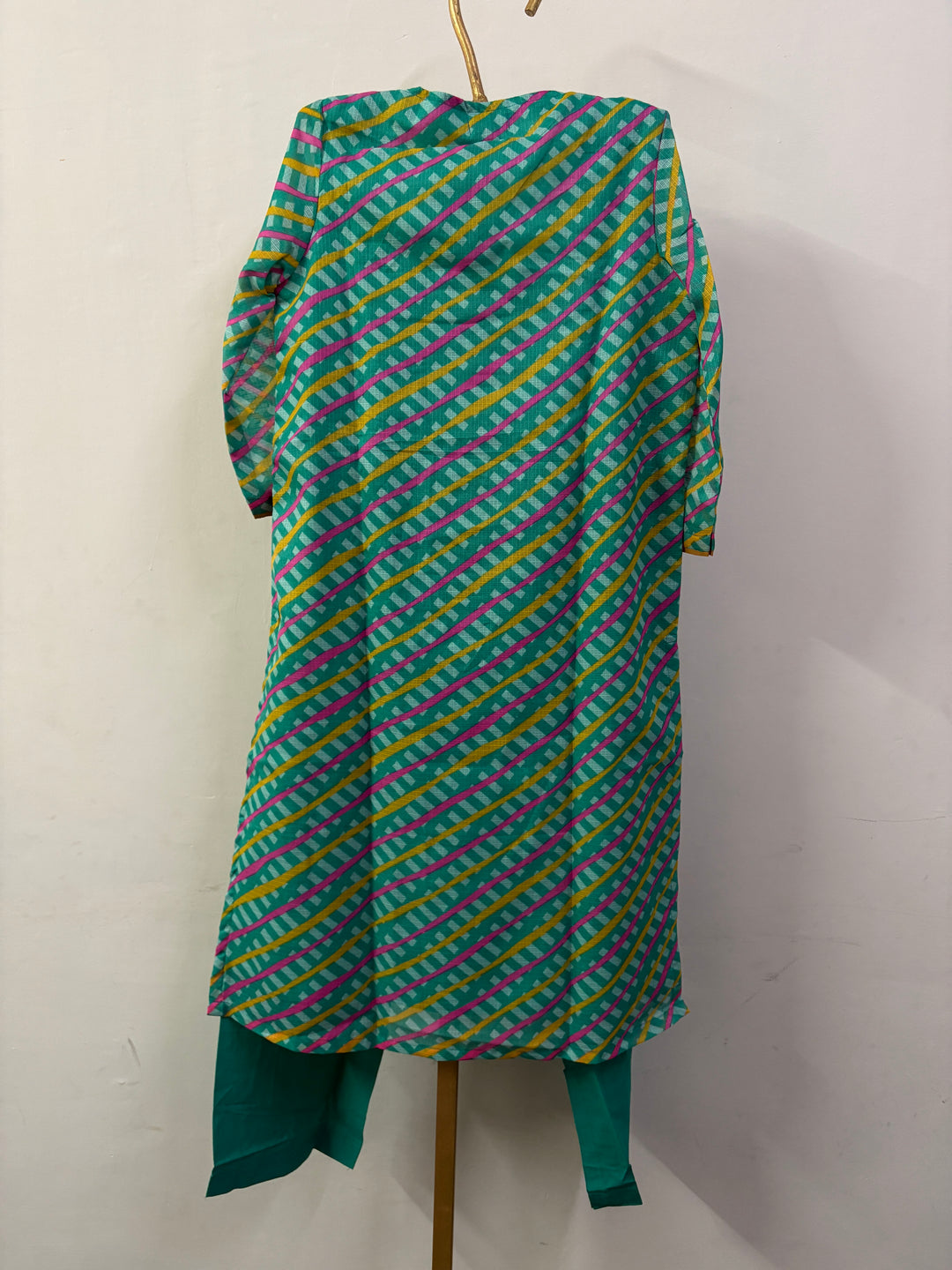 LEHERIYA GREEN KURTA SET