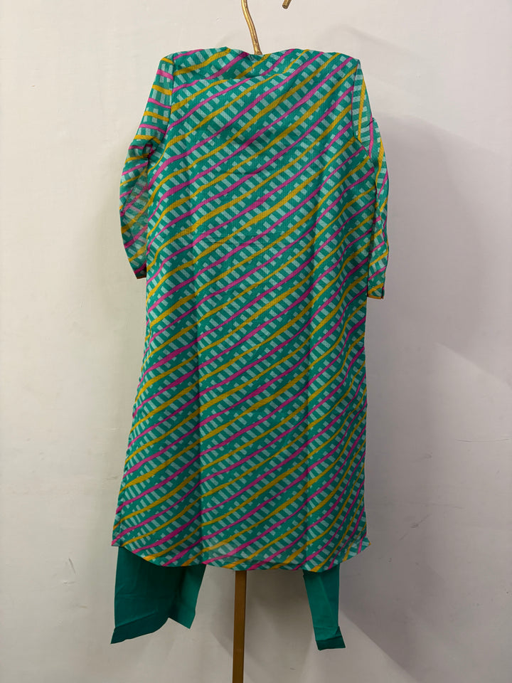 LEHERIYA GREEN KURTA SET