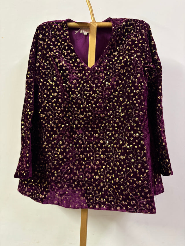 PURPLE VELVET ONLY BLAZER