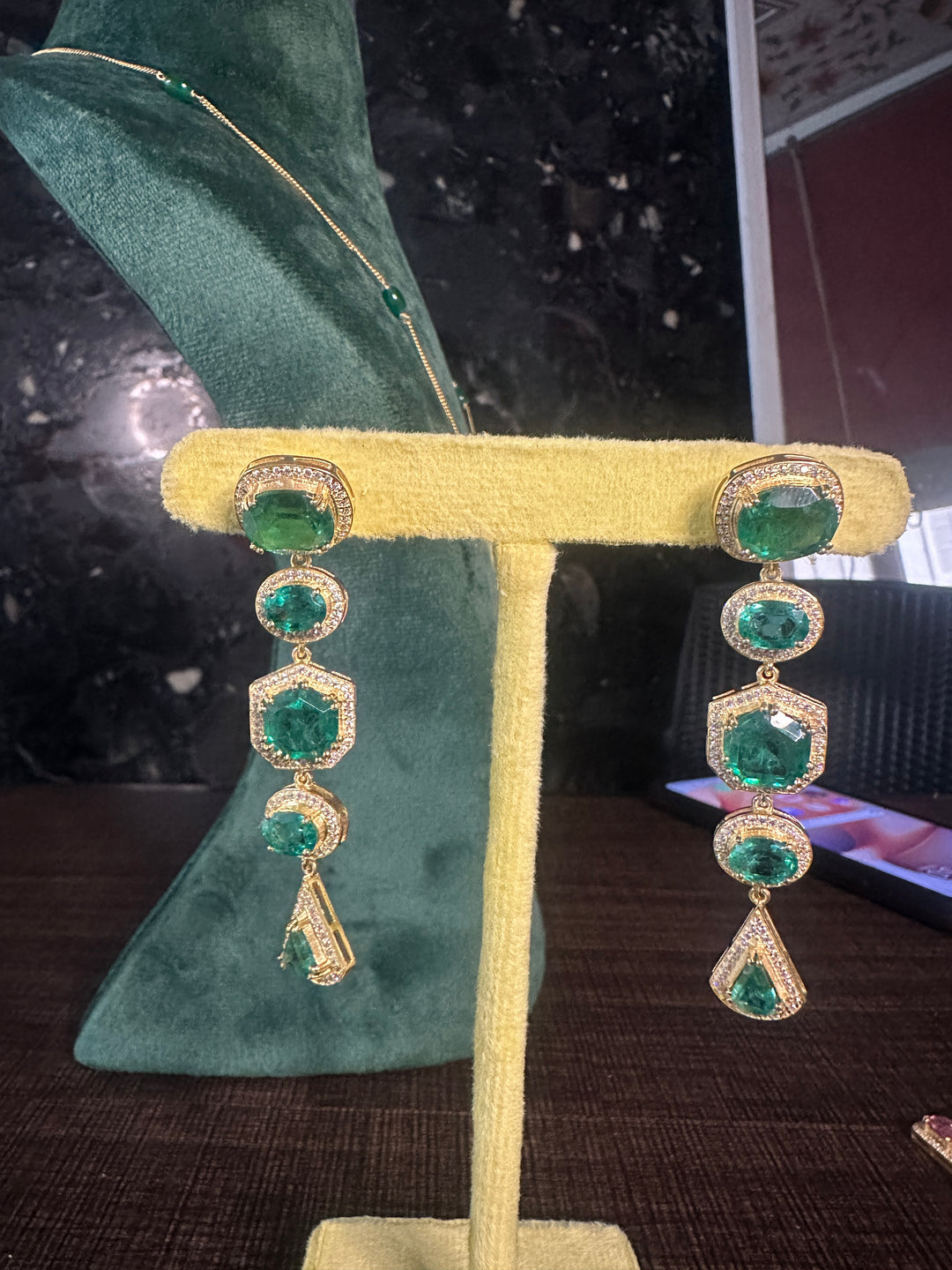 Tarang Green Earrings