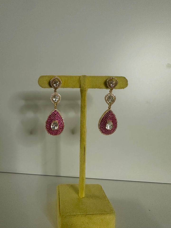 Asha Pink Drop Earrings