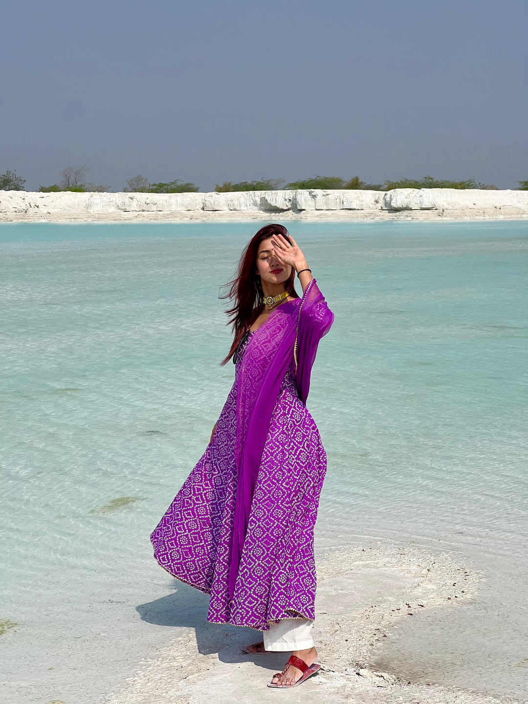 Baruni Purple Anarkali Set