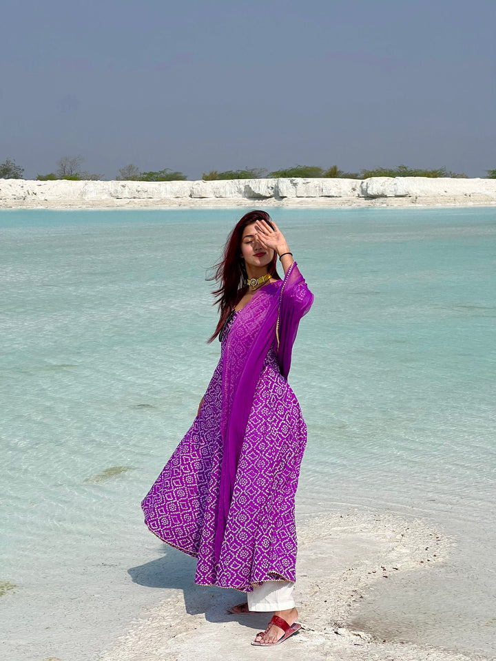 Baruni Purple Anarkali Set