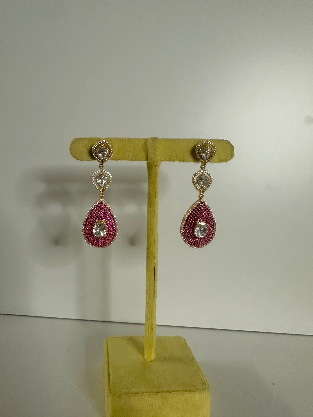 Asha Pink Drop Earrings