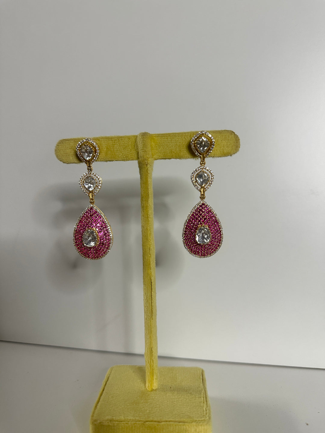 Asha Pink Drop Earrings