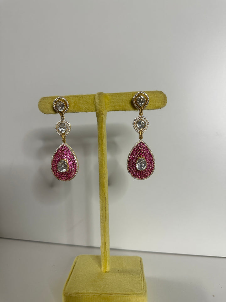 Asha Pink Drop Earrings