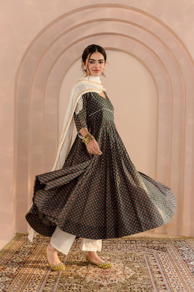 Shubha Emberald  Anarkali set