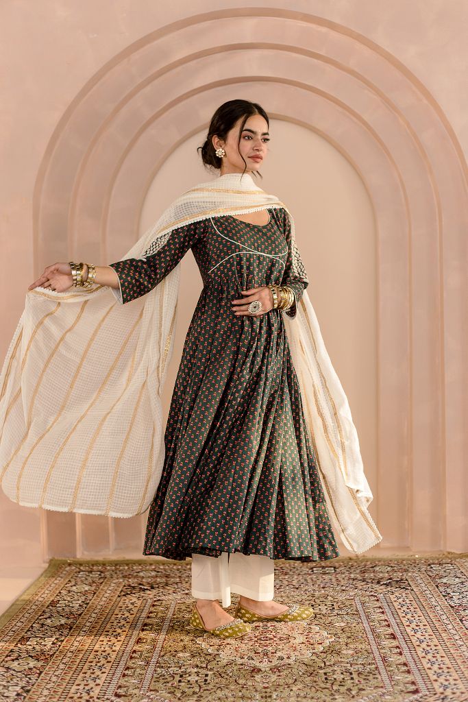 Shubha Emberald  Anarkali set