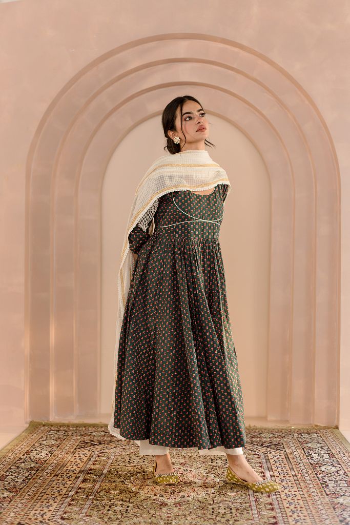 Shubha Emberald  Anarkali set