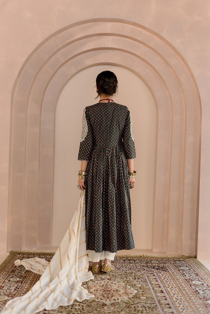 Shubha Emberald  Anarkali set