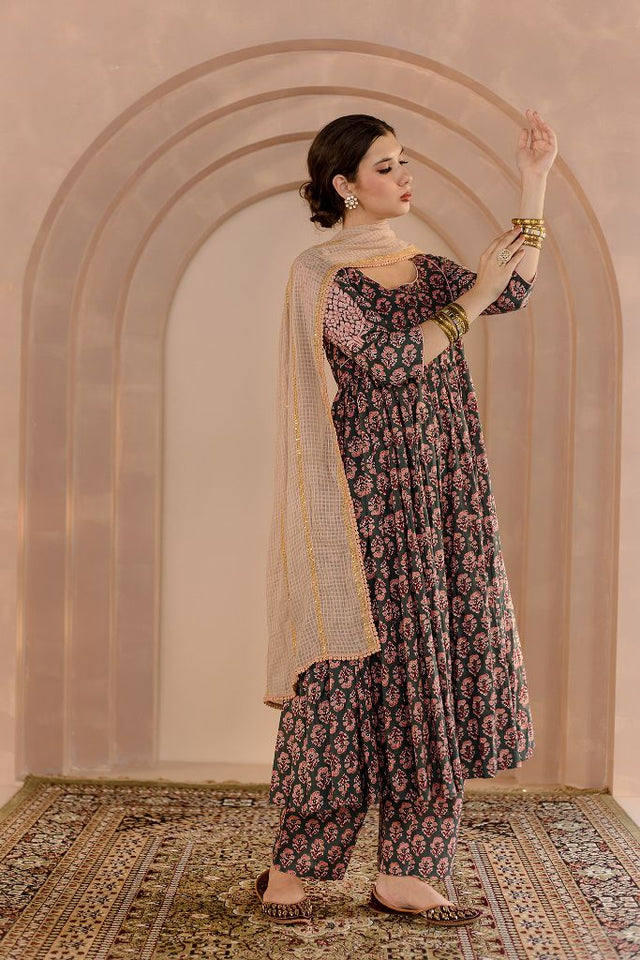 Shubha green Anarkali Set