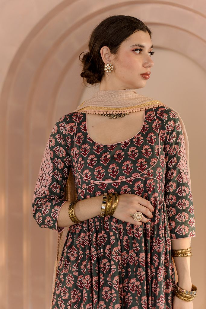 Cotton anarkali neck best sale designs