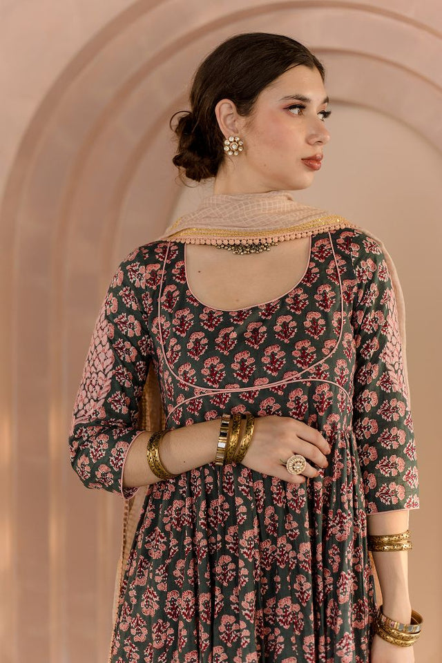 Shubha green Anarkali Set