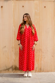 Dill Red Dress Gulabo Jaipur