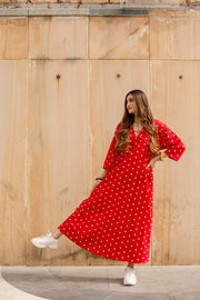 Dill Red Dress Gulabo Jaipur