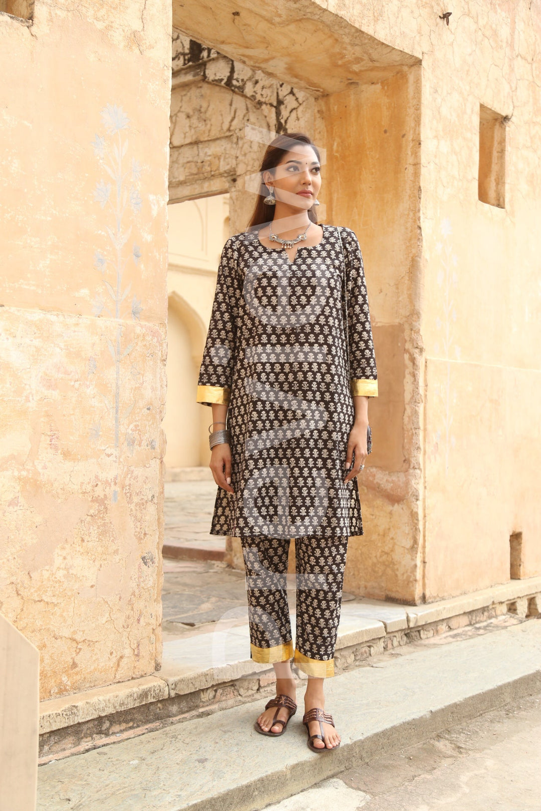 Inara Black Anarkali Set