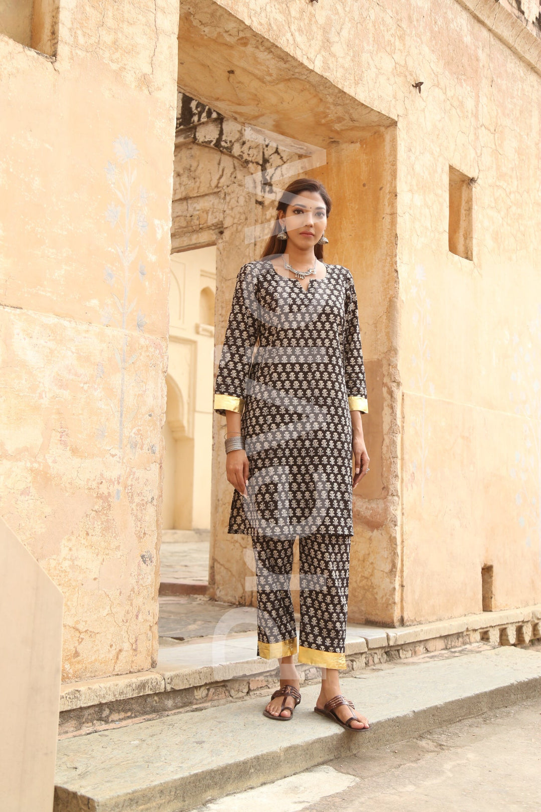 Inara Black Anarkali Set