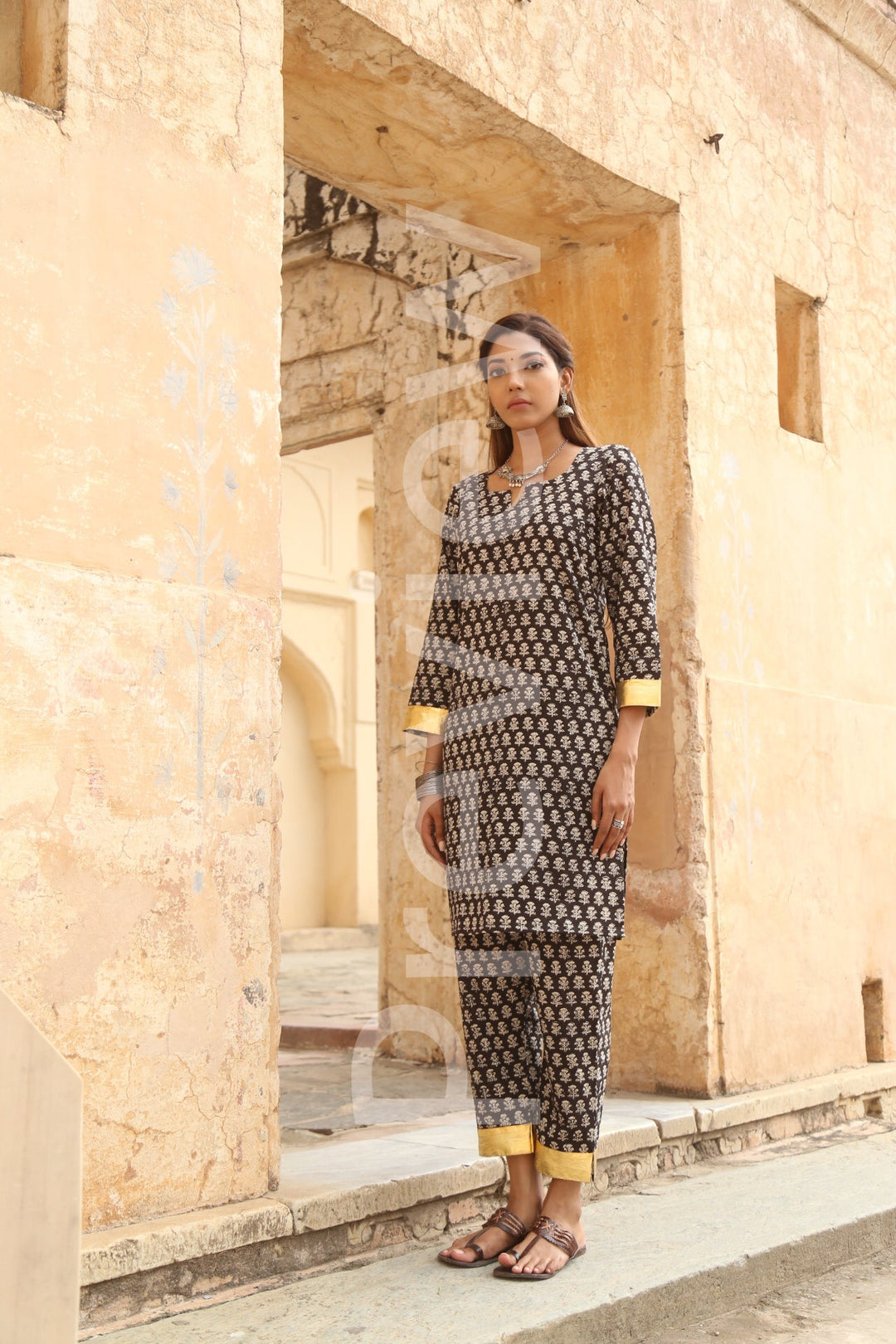 Inara Black Anarkali Set