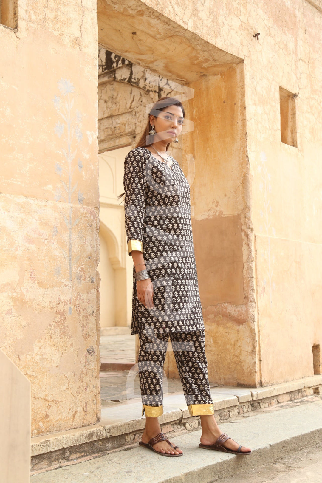 Inara Black Anarkali Set