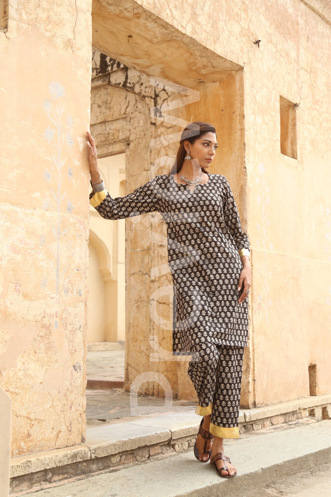 Inara Black Anarkali Set