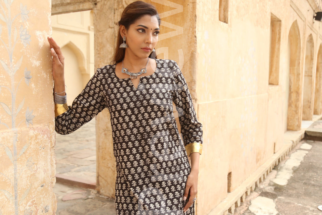 Inara Black Anarkali Set