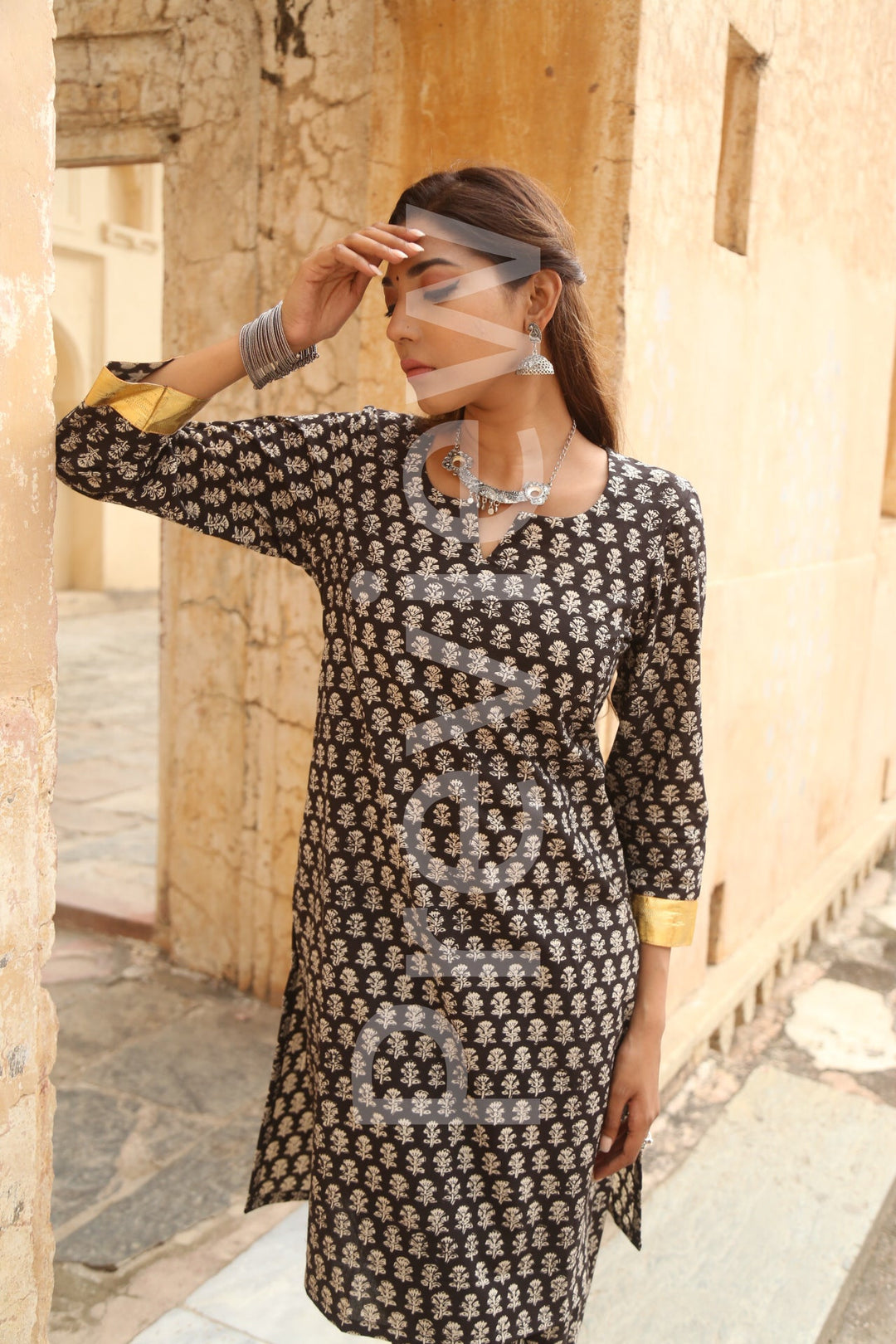 Inara Black Anarkali Set