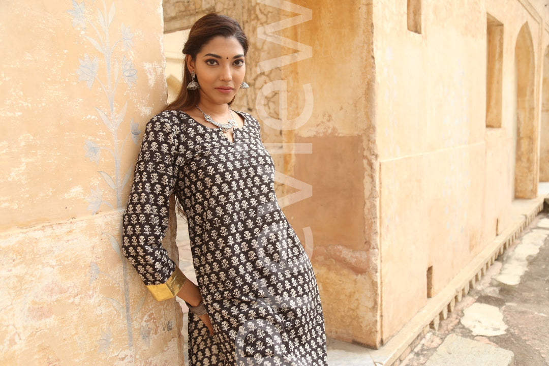 Inara Black Anarkali Set