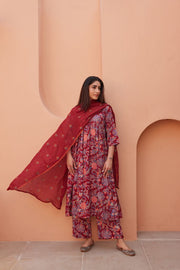Suki Red  Anarkali Set 1
