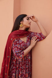 Suki Red  Anarkali Set 3