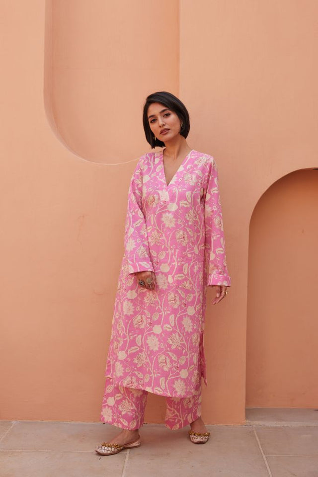 Aqil Pink Co-Ord Set Gulabo Jaipur