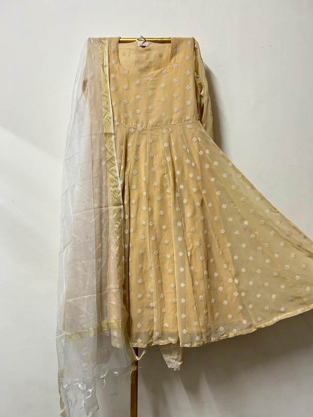 NAAZ BEIGE ANARKALI SET